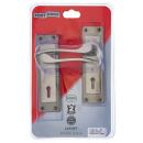 Two Lever Lock Set, #6 Lady-Star, Satin and Black Nickel