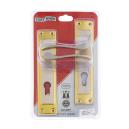 Exterior Profile Lock Set, #8 Fire-Star, Satin Nickel and Brass Plated