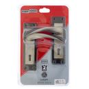 Nana Satin and Black Nickel Double Lever Handle Lock Set