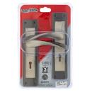 Nana Satin and Black Nickel Triple Lever Handle Lock Set