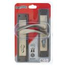 Nana Satin and Black Nickel Euro Profile Handle Lock Set