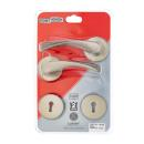 Nana Satin and Black Nickel Double Lever Handle Lock Set with Round Shaft