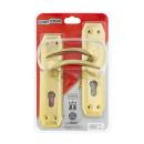 French Style Door Lever Set - Brass Plated - Euro Profile Lever Set