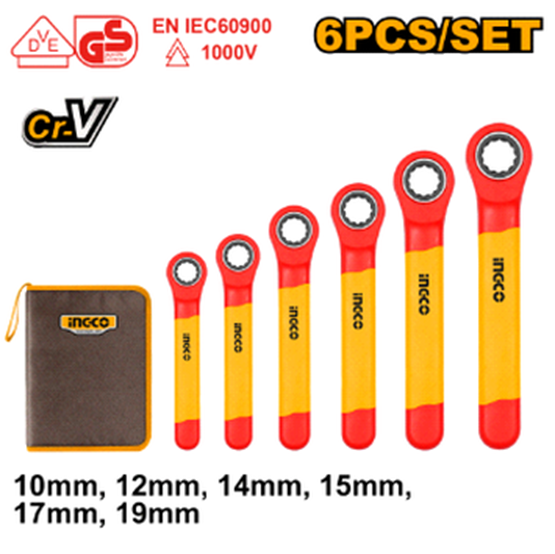6 Pieces insulated ratchet wrench set
