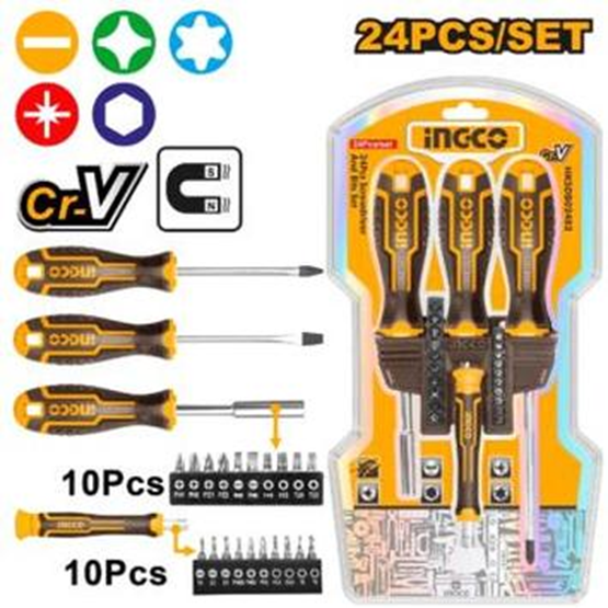 24 Piece screwdriver and bits set