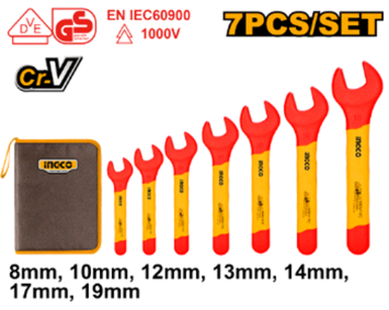 7 Pieces insulated open end spanners set