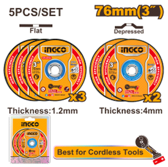 5 Pieces Abrasive metal cutting and grinding disc set