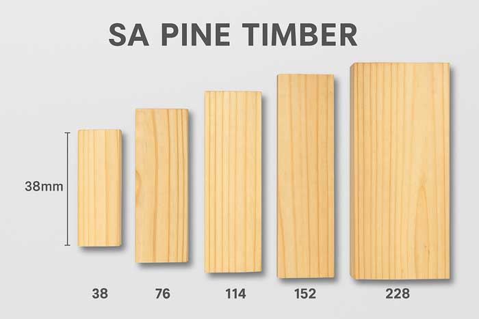 38 x 114 mm x 4.8 m SA Pine Timber S5S Untreated