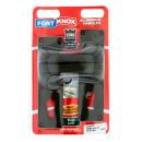 [M6K50] Exterior Profile Lock Handle, Aluminum, Antique Hammered, Brass Cylinder, 70mm