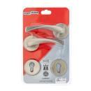 [M7E50] Nana Satin and Black Nickel Euro Profile Handle Lock Set with Round Shaft