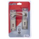 [M7F10] Aristata Satin and Black Nickel Double Lever Handle Lock Set