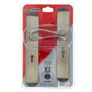 [M7H20] Imperial Satin and Black Nickel Triple Lever Handle Lock Set