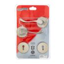 [M7H40] Imperial Satin and Black Nickel Double Lever Handle Lock Set with Round Shaft