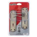 [M7J10] Madonna Satin and Black Nickel Double Lever Handle Lock Set