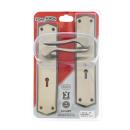 [M7J20] Madonna Satin and Black Nickel Triple Lever Handle Lock Set