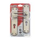 [M7J30] Madonna Satin and Black Nickel Euro Profile Handle Lock Set