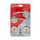 [M7J40] Madonna Satin and Black Nickel Double Lever Handle Lock Set with Round Shaft