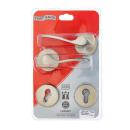 [M7J50] Madonna Satin and Black Nickel Euro Profile Handle Lock Set with Round Shaft