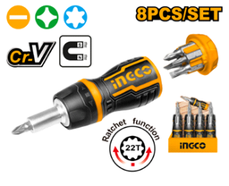 [AKISDS1728PDQ] 8 IN 1 Stubby Ratchet Screwdriver Set